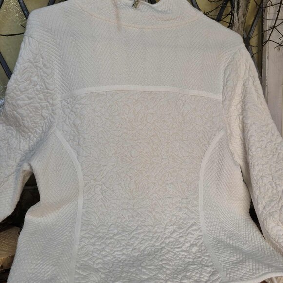 🍄 50% OFF - ANTHROPOLOGIE White Zip Cardigan Size M - Picture 5 of 8